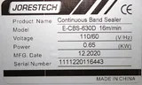 JORESTECH E-CBS-630D Continuous Band Sealer with Digital Temperature Control