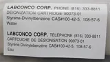 Labconco Deionization Cartridge 90073-01 for WaterPro PS Stations