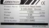 JORESTECH E-CBS-630D Continuous Band Sealer with Digital Control, 120V