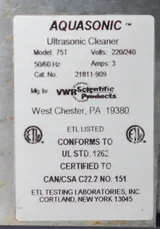 VWR 75T Aquasonic Ultrasonic Cleaner 2.8L Digital Timer