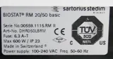 Sartorius Biostat B Controller Bioreactor Dual Wave RM 20/50 60Hz 120V