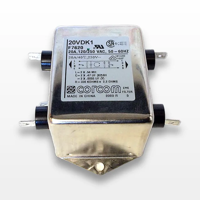 Corcom EMI Filter 20VDK1, 20A, 120/250VAC, Electrical Component AS-IS