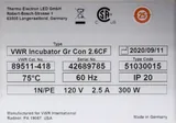 VWR Incubator Gr Con 2.6CF Gravity Convection, Ambient +5 to 75 C, Used