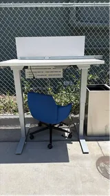Work Tables Adjustable Standing Desk with Blue Office Chair
