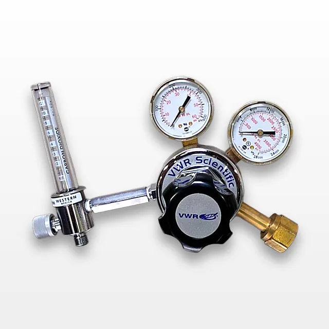 VWR Scientific CAT. NO. 55850-215 Gas Regulator with Gauges and Flow Meter