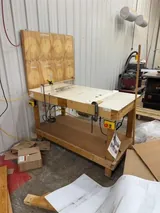 Routing Table Routing Table Workbench with Clamps and Outlets