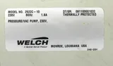Welch 2522C-10 Vacuum Pump Compressor Oil-Free 230V, 1.6 CFM, 100 PSI