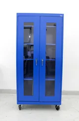 Sandusky Blue Mobile Clear View Cabinet VG 4-Shelf Adjustable Storage
