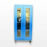 Sandusky Blue Mobile Clear View Cabinet VG 4-Shelf Adjustable Storage