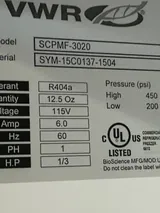 VWR SCPMF-3020 Commercial Freezer 115V R404a Refrigerant