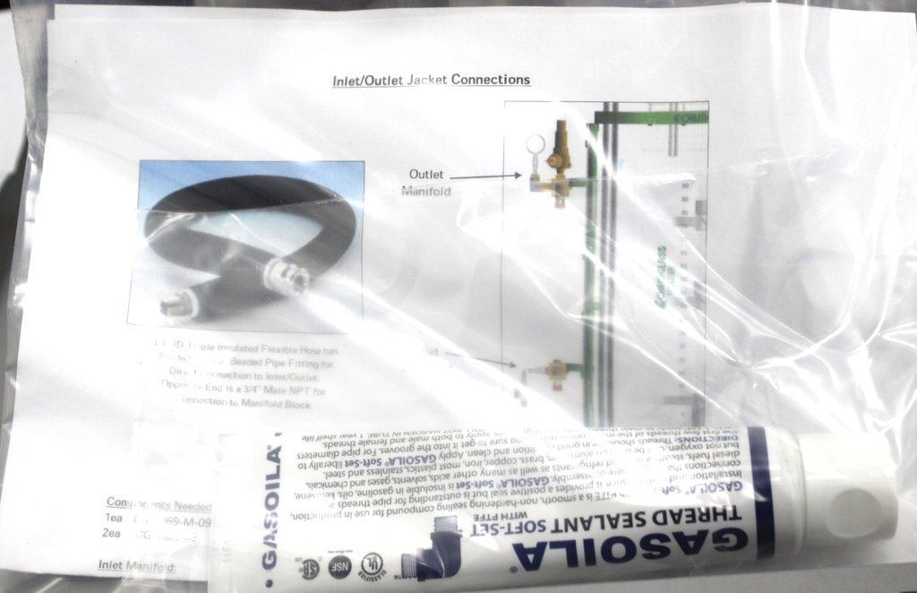 Chemglass CG-1969-M-09 Inlet/Outlet Jacket High Flow Fitting Glassware