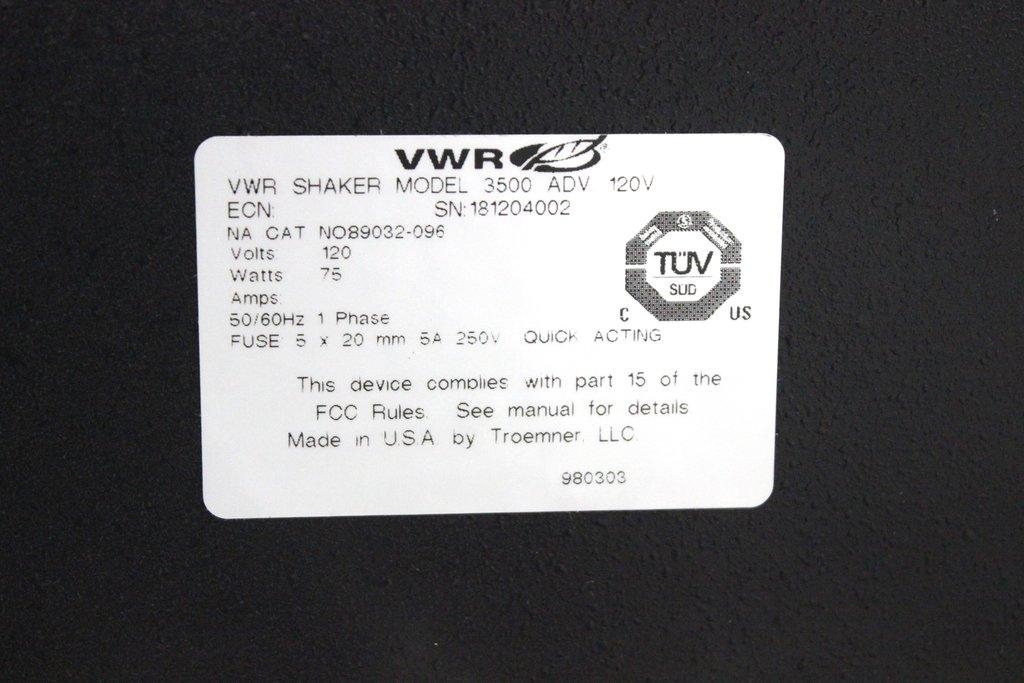 VWR Advanced Digital Shaker 3500 Small Benchtop Equipment F 120V 60Hz US