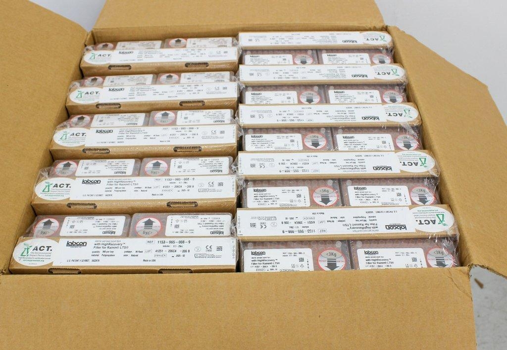 Labcon 1155-965008-9 1200ul Pipettors Case 4608 Pieces New Condition