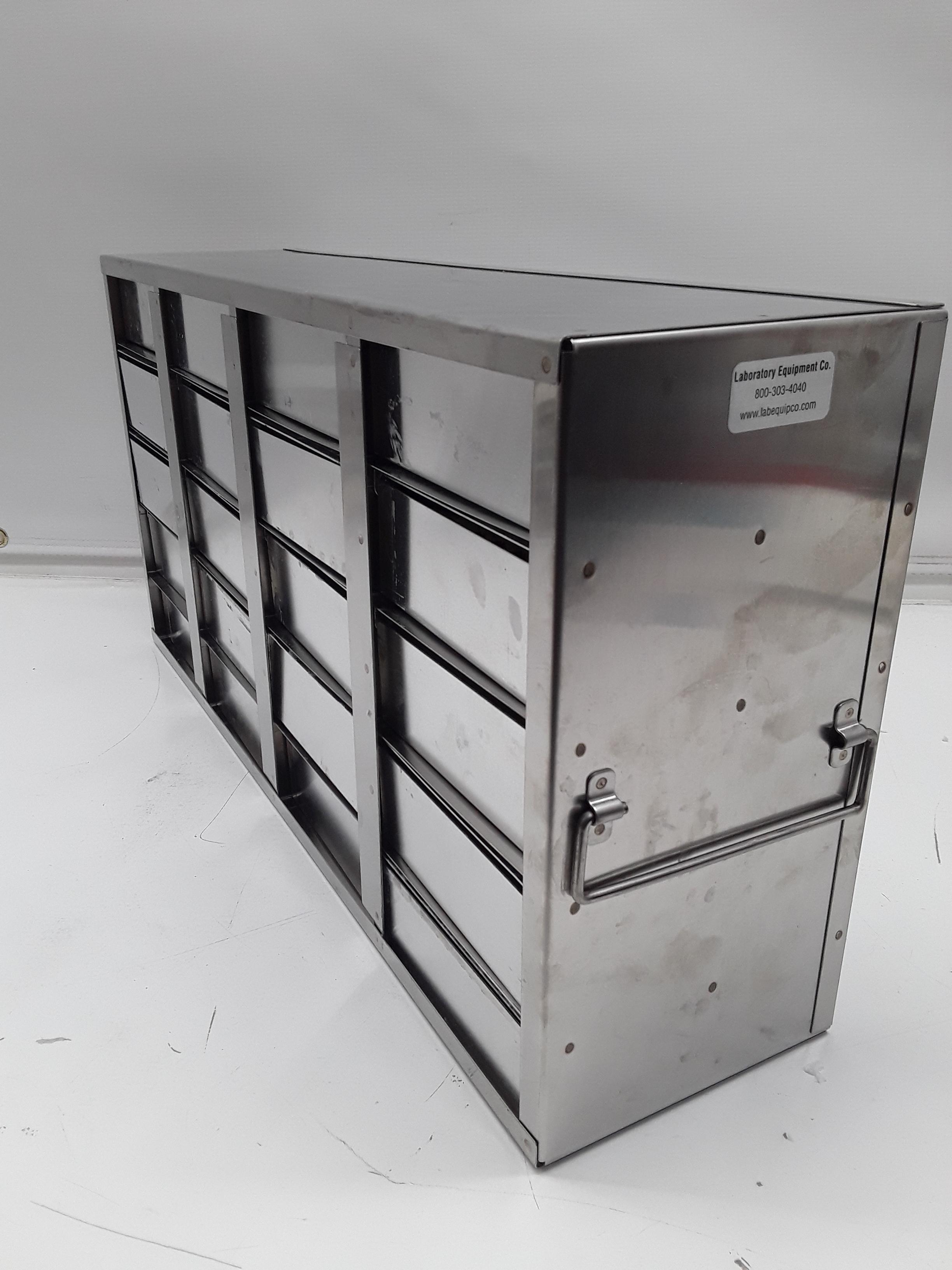 Unknown Stainless Steel Laboratory Freezer Rack Cryo Boxes Hold 20 Boxes Storage
