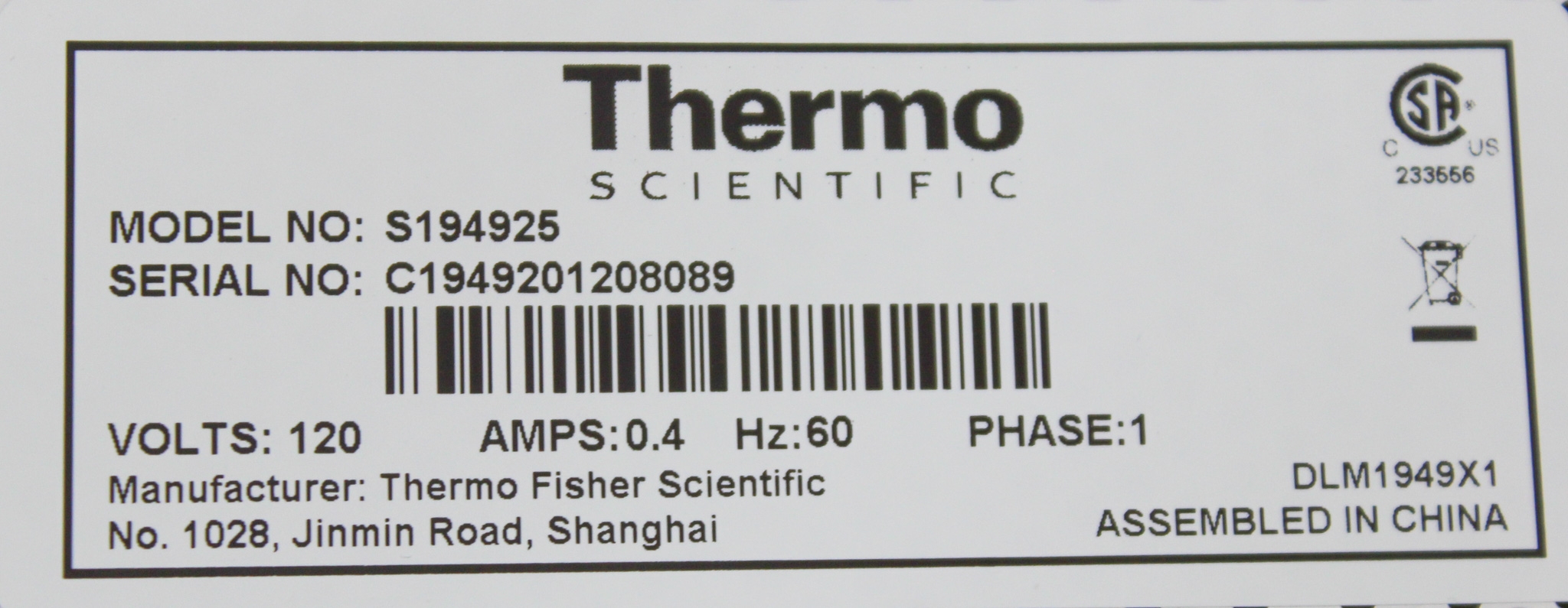 Thermo S194925 Stirrer Small Benchtop Equipment 2500 RPM Ceramic Platform
