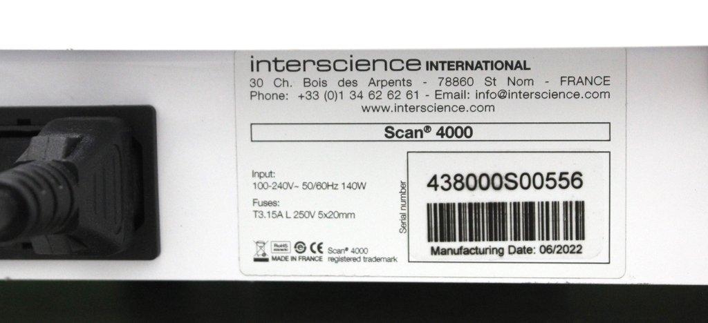 Interscience Scan 4000 Colony Counter Ultra HD Reader with Power Cord 2022 Model