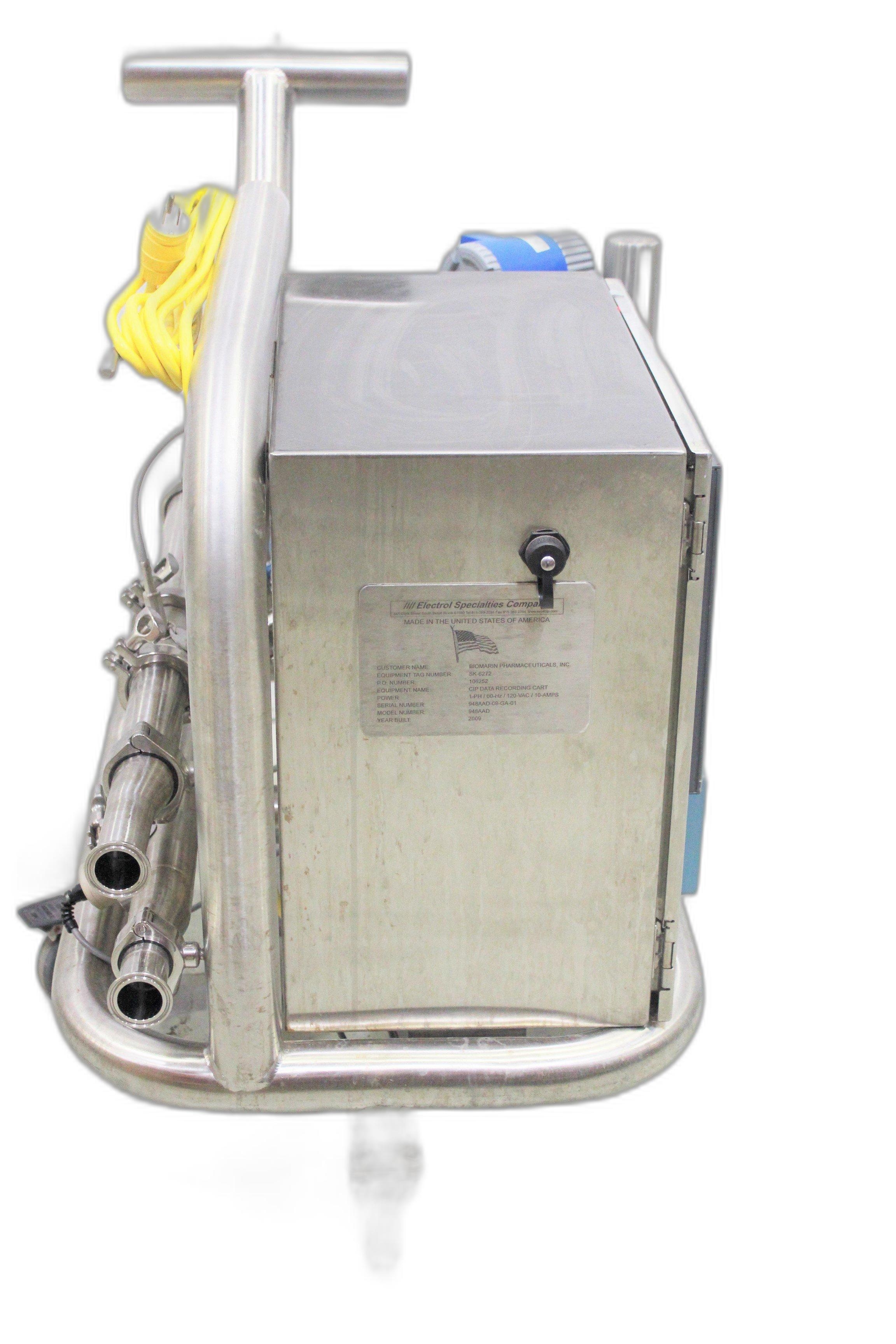 Electrol Specialties Company CIP Data Recording Cart 948AAD Stainless Steel