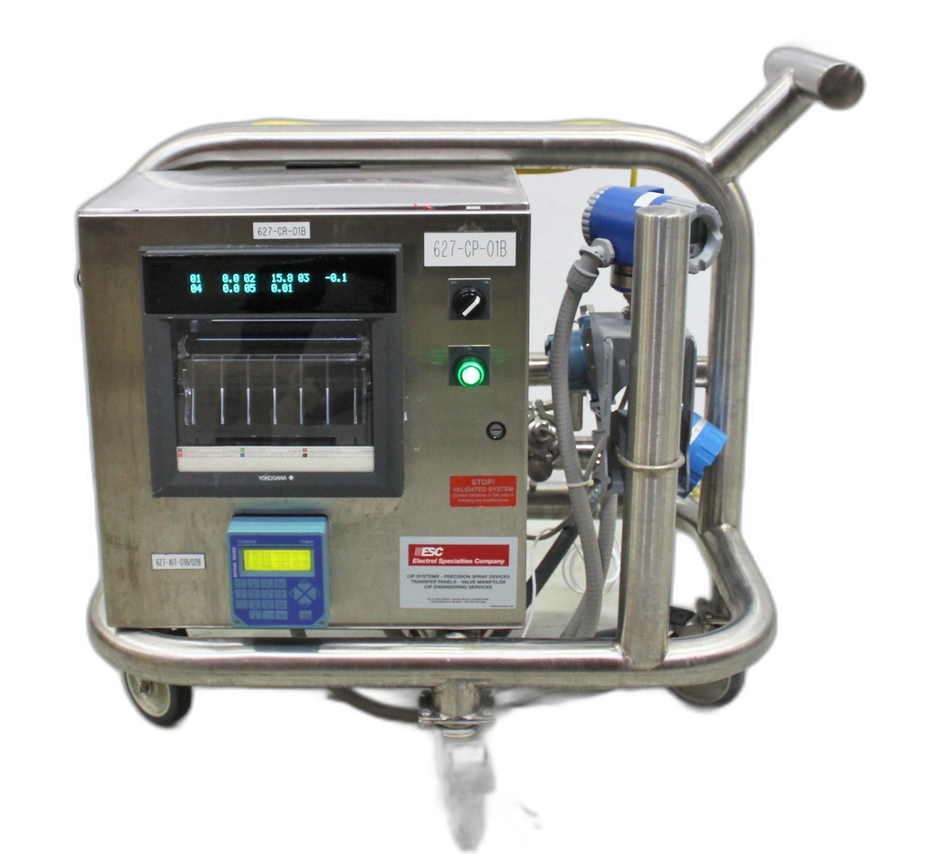 Electrol Specialties Company CIP Data Recording Cart 948AAD Stainless Steel