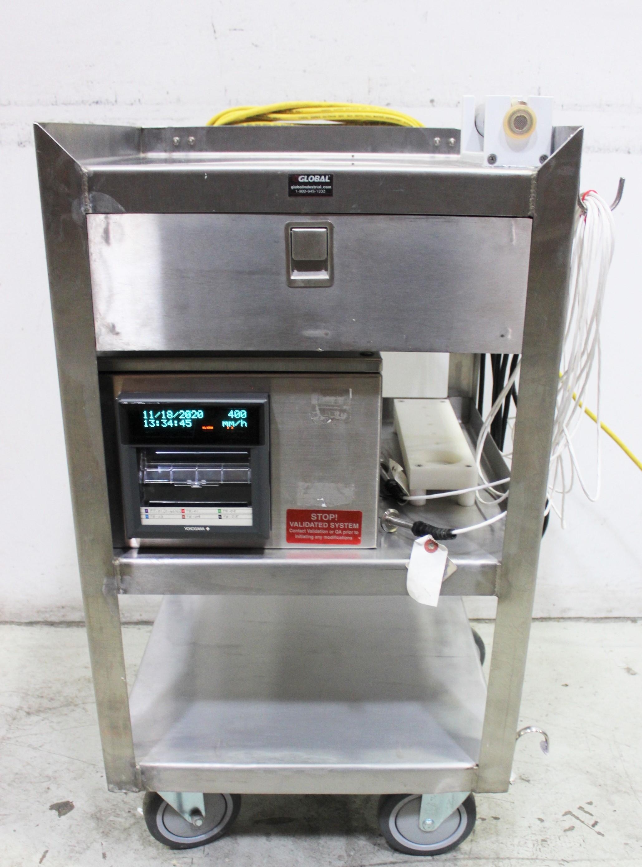 Global Industrial CR2919 Chart Recorder on SIP Cart with Honeywell DR4500