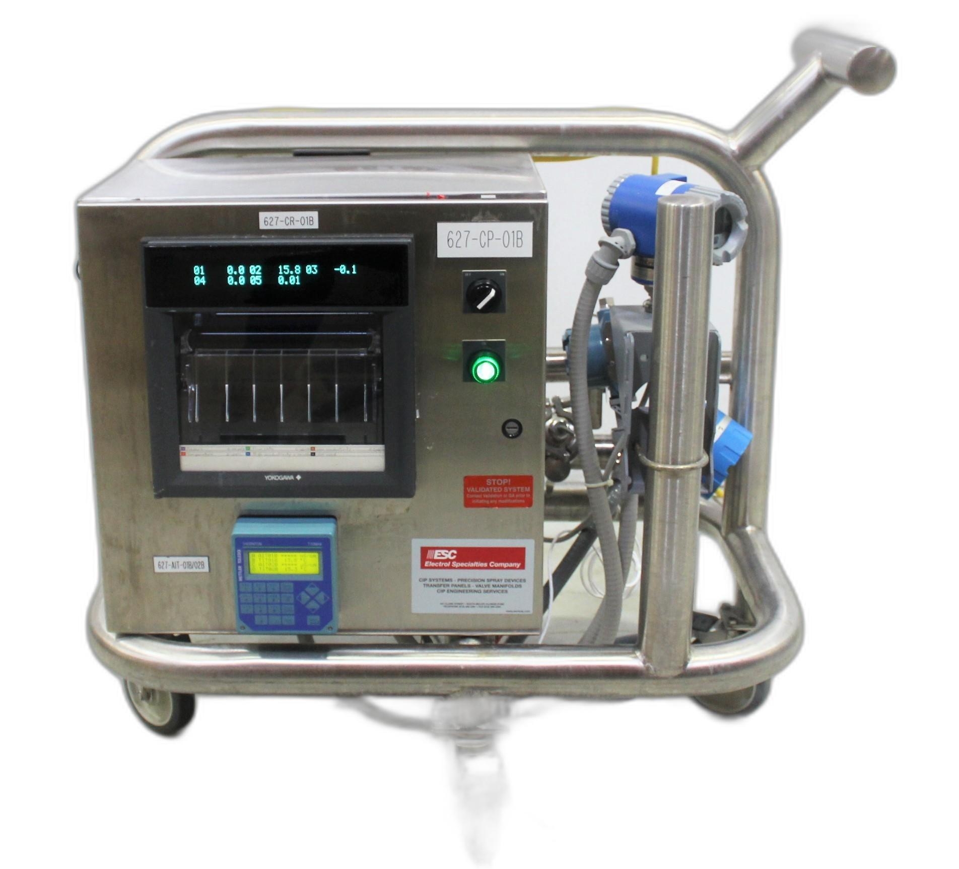 Electrol Specialties Company CIP Data Recording Cart 948AAD Stainless Steel