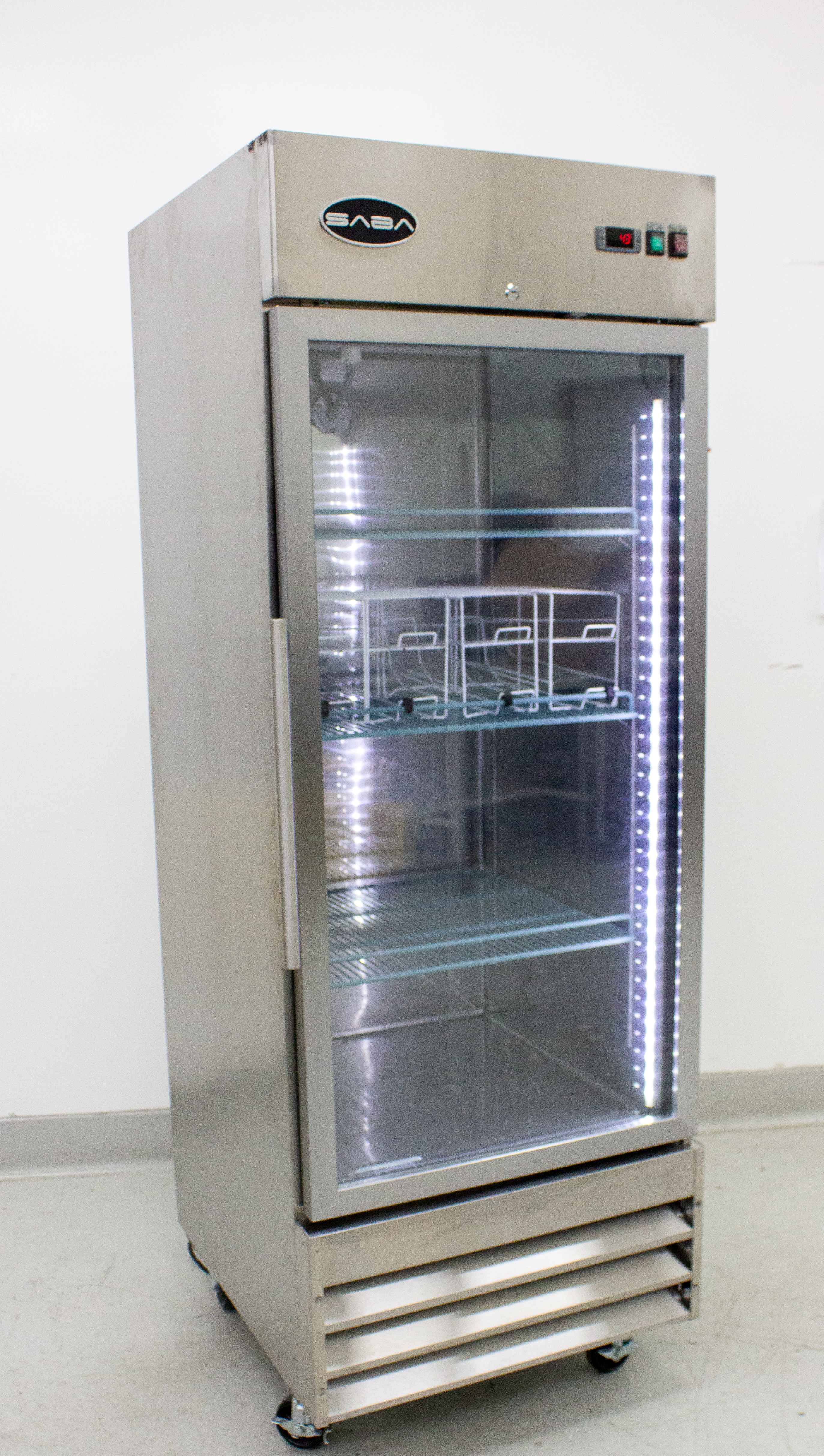 SABA S-23RG Refrigerator Reach-In 23 Cu Ft Glass Door Cold Storage