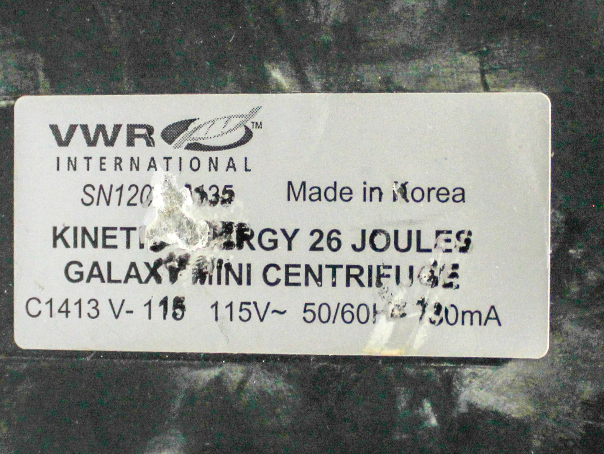 VWR C1413 Galaxy Mini Centrifuge Microcentrifuge 6000 RPM 2000g