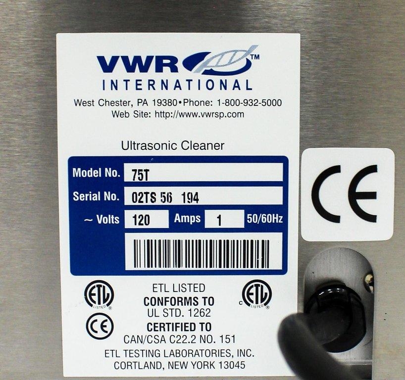 VWR 75T Ultrasonic Cleaner Water Bath with Digital Timer 20-69C Heating Used