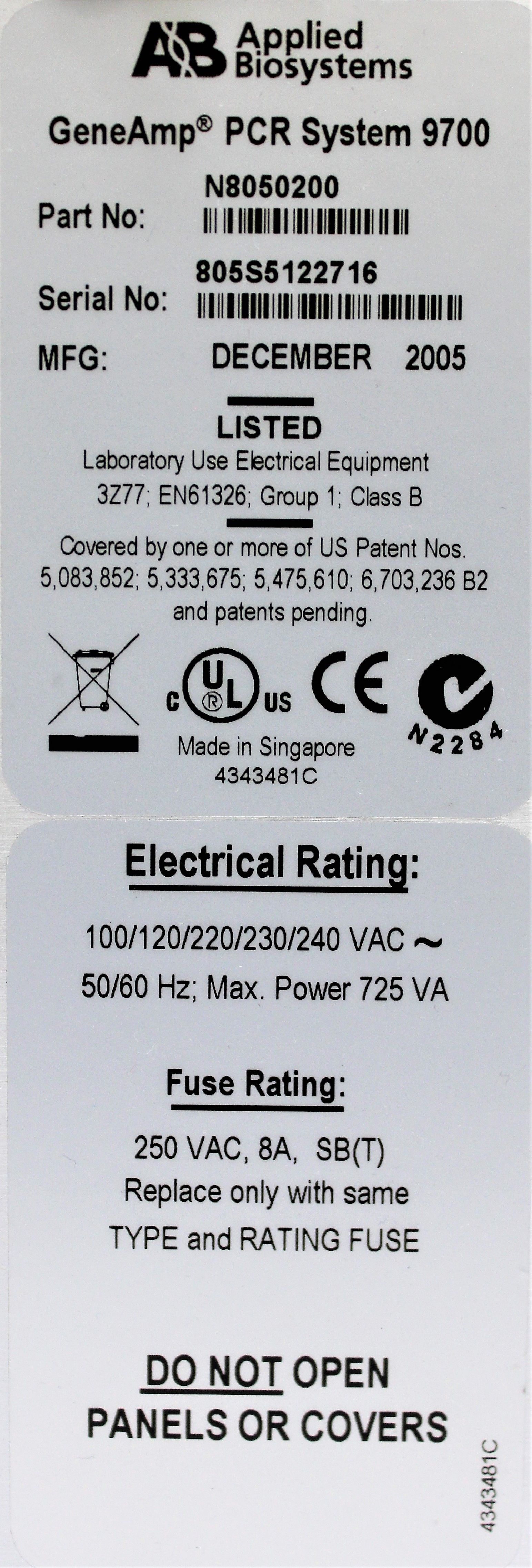 ABI GeneAmp 9700 PCR Thermal Cycler 4-99.9C High Throughput Molecular Biology