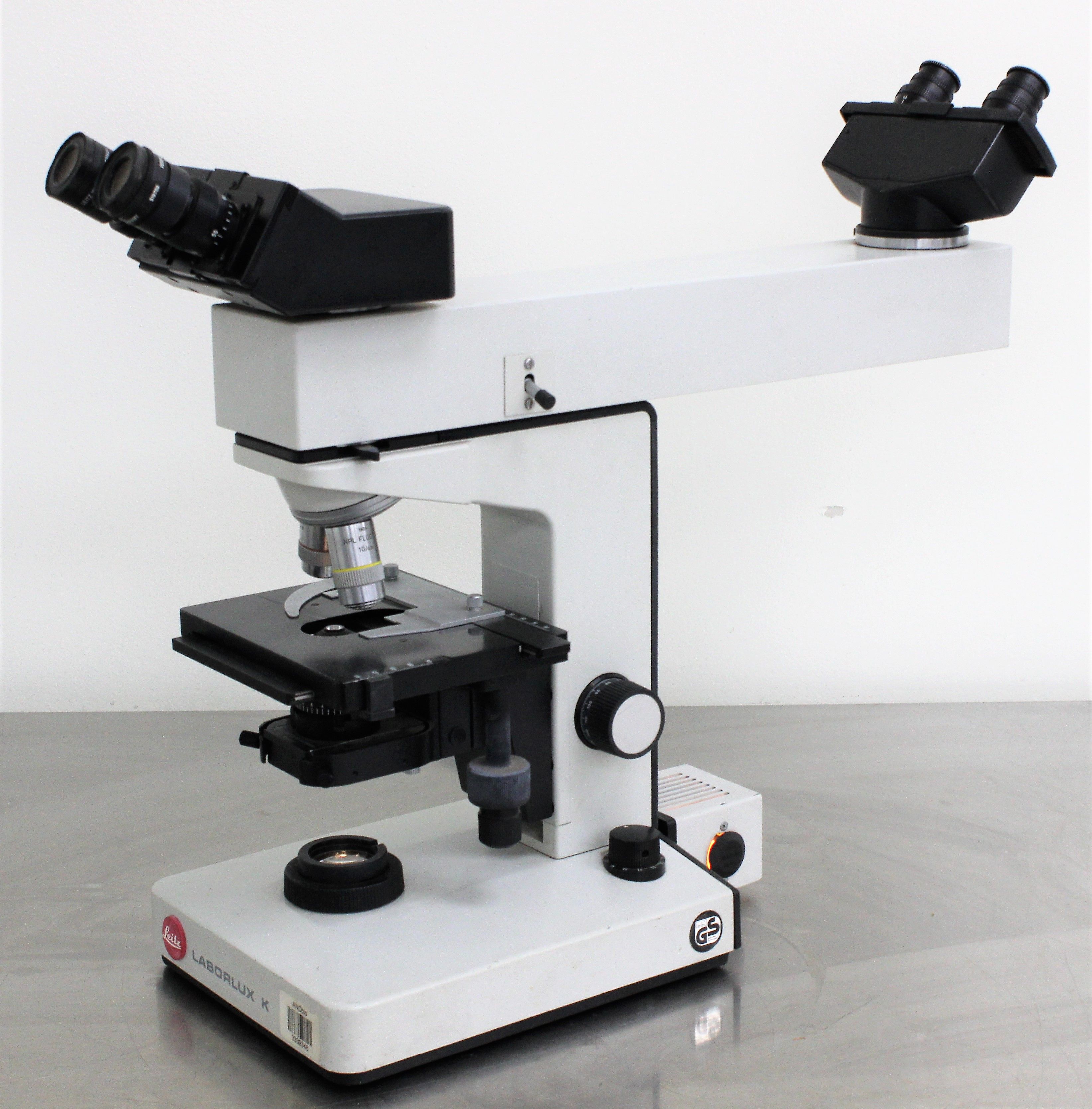 Leitz 512792 Microscope Biological Clinical Dual View with Lenses Used