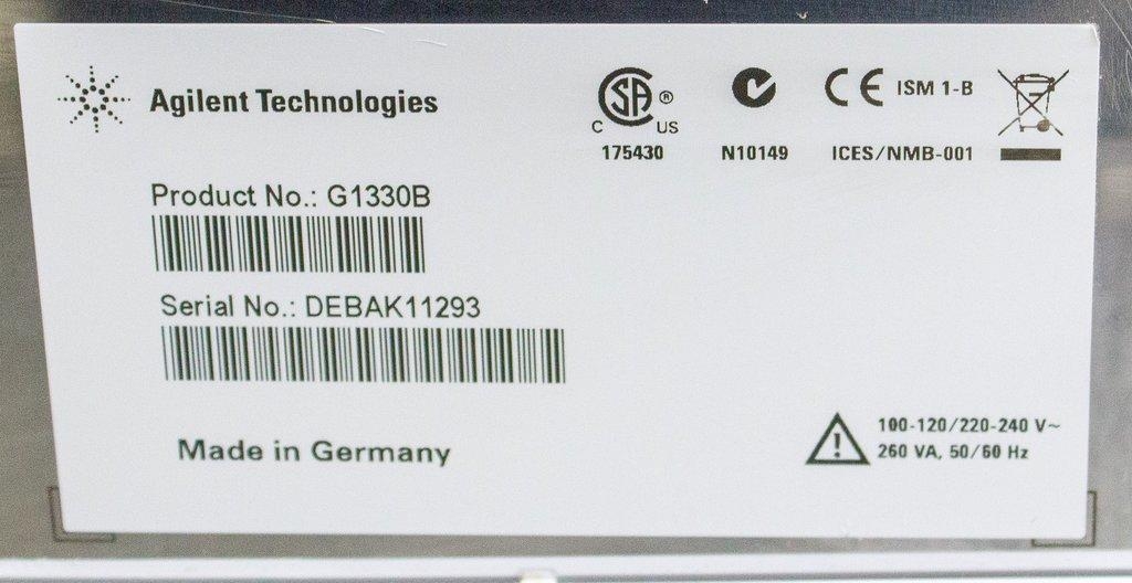 Agilent G1330B Chiller Heater Peltier Control Air Temp Range -40C to 70C 50Hz