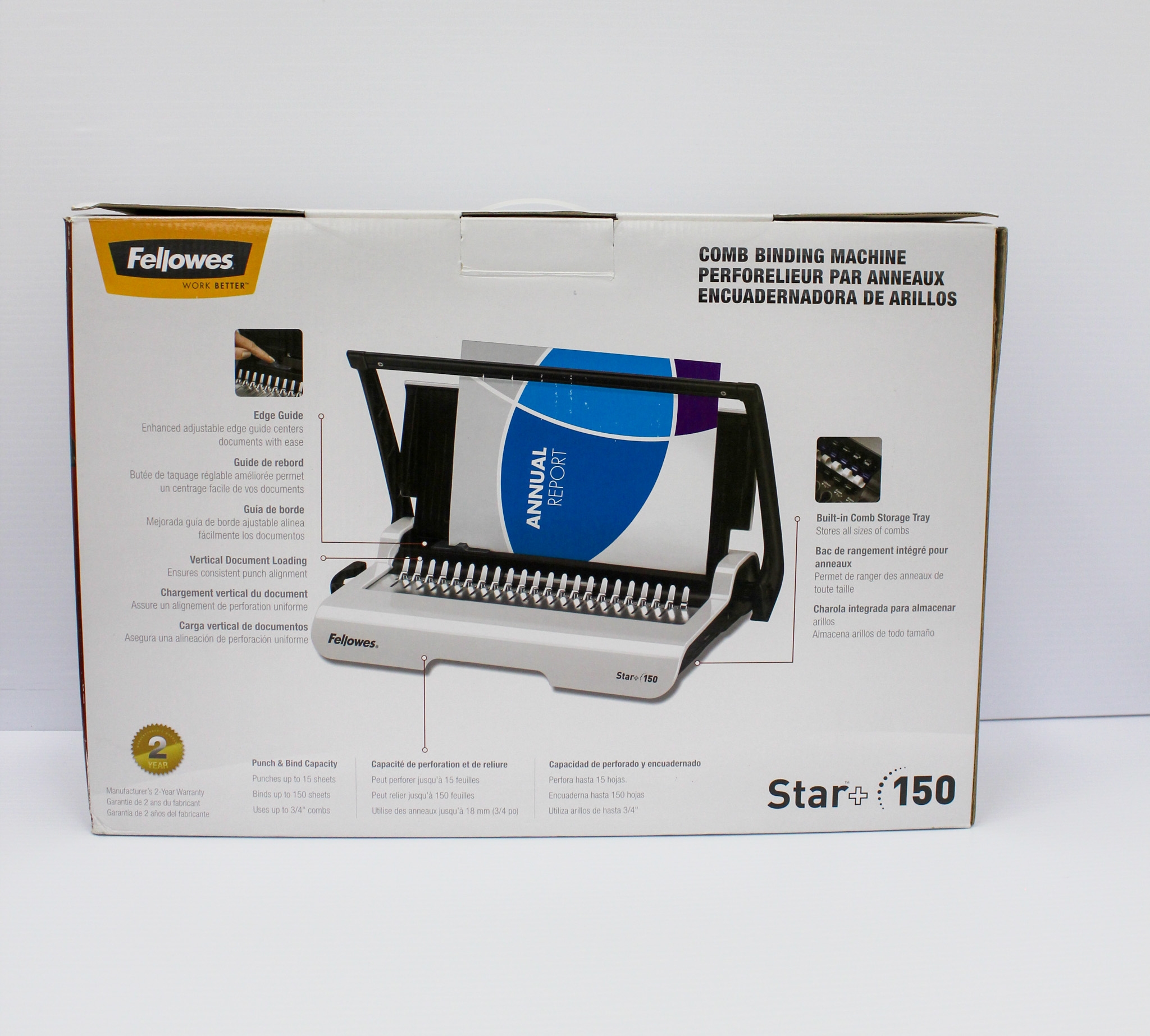 Fellowes Star 150 Manual Binding Machine Comb Binding Finishes up to 150 Sheets