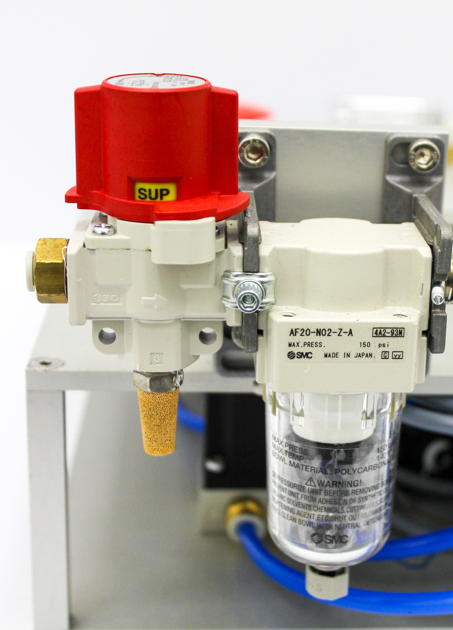 SMC MXS8-30P Custom Stopper Base with Air Slide Table and Regulator System