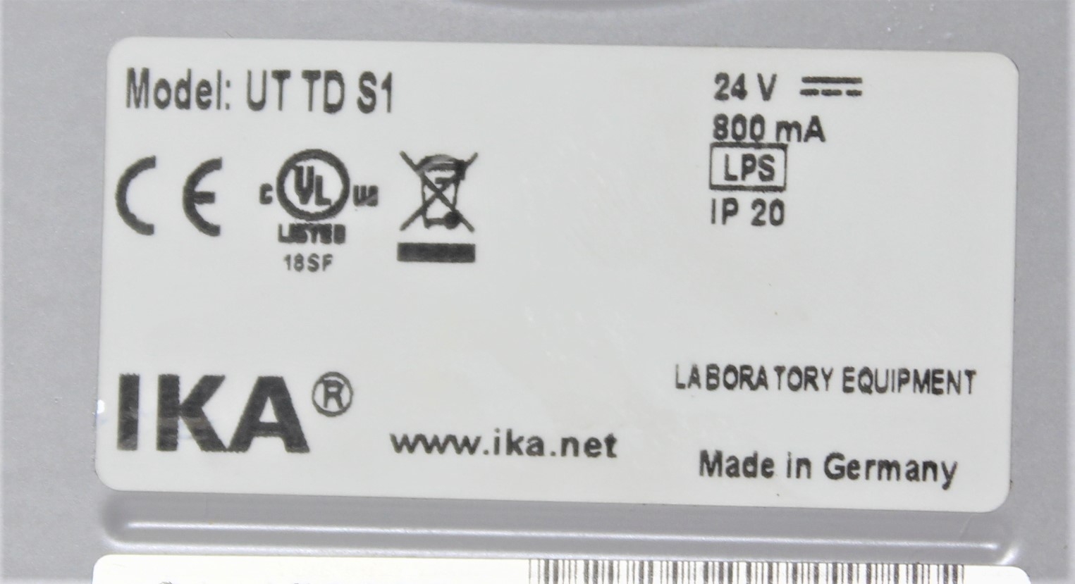 IKA Ultra Turrax UT TD S1 Dispersing Homogenizing 6000RPM, Used