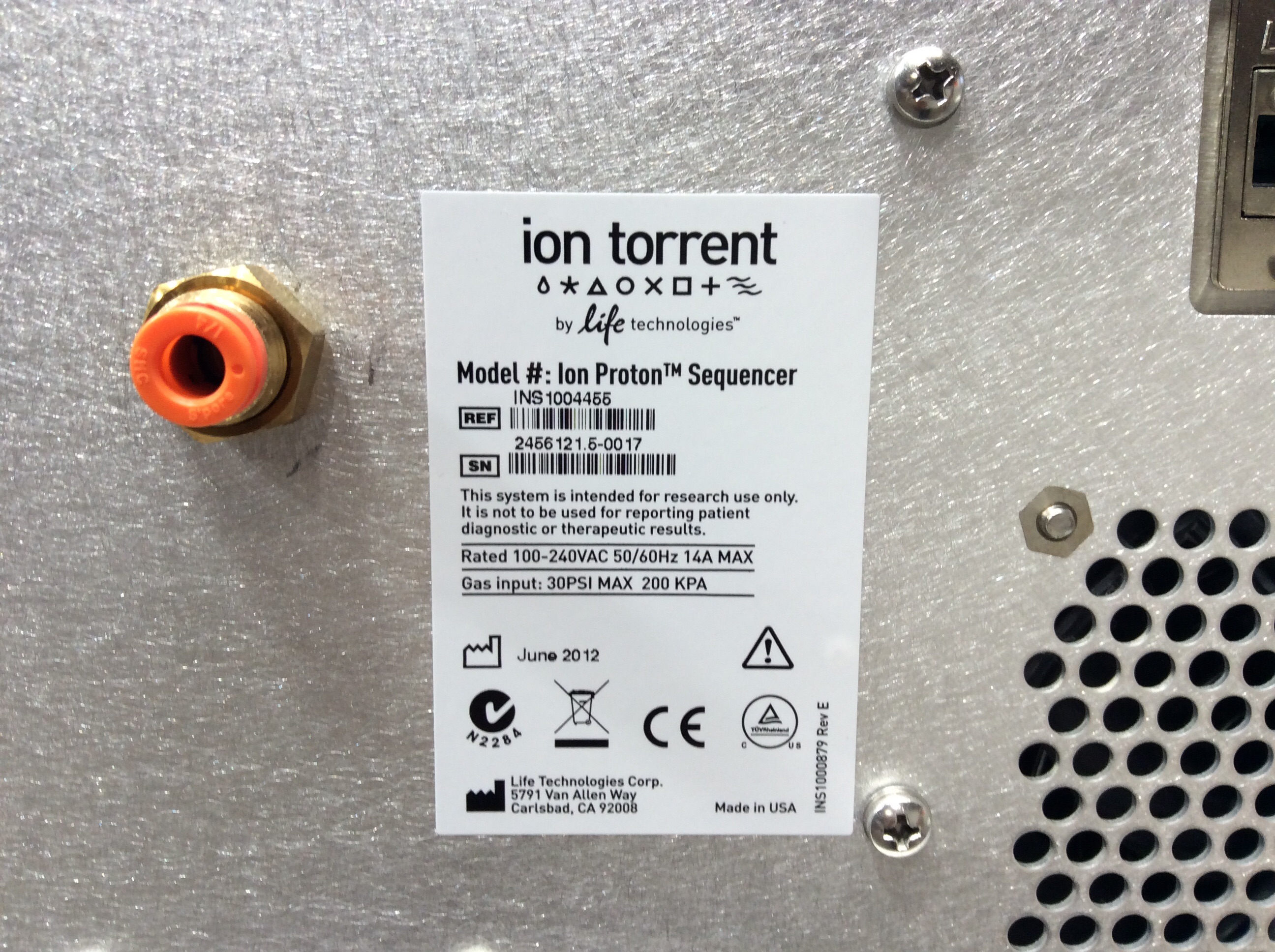 Life Technologies Ion Proton Sequencer Salvage DNA Only Internal Parts AS-IS
