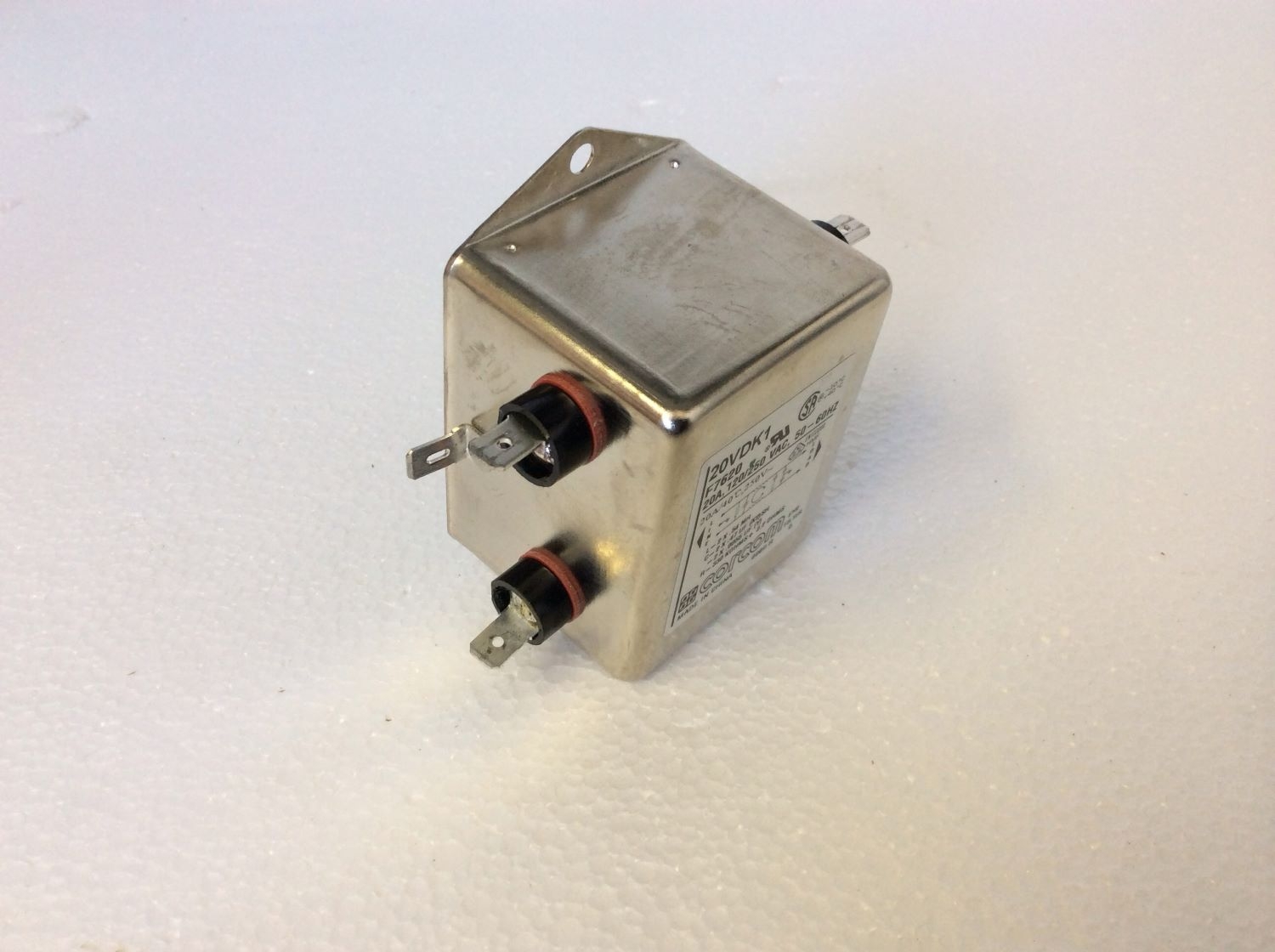 Corcom EMI Filter 20VDK1, 20A, 120/250VAC, Electrical Component AS-IS