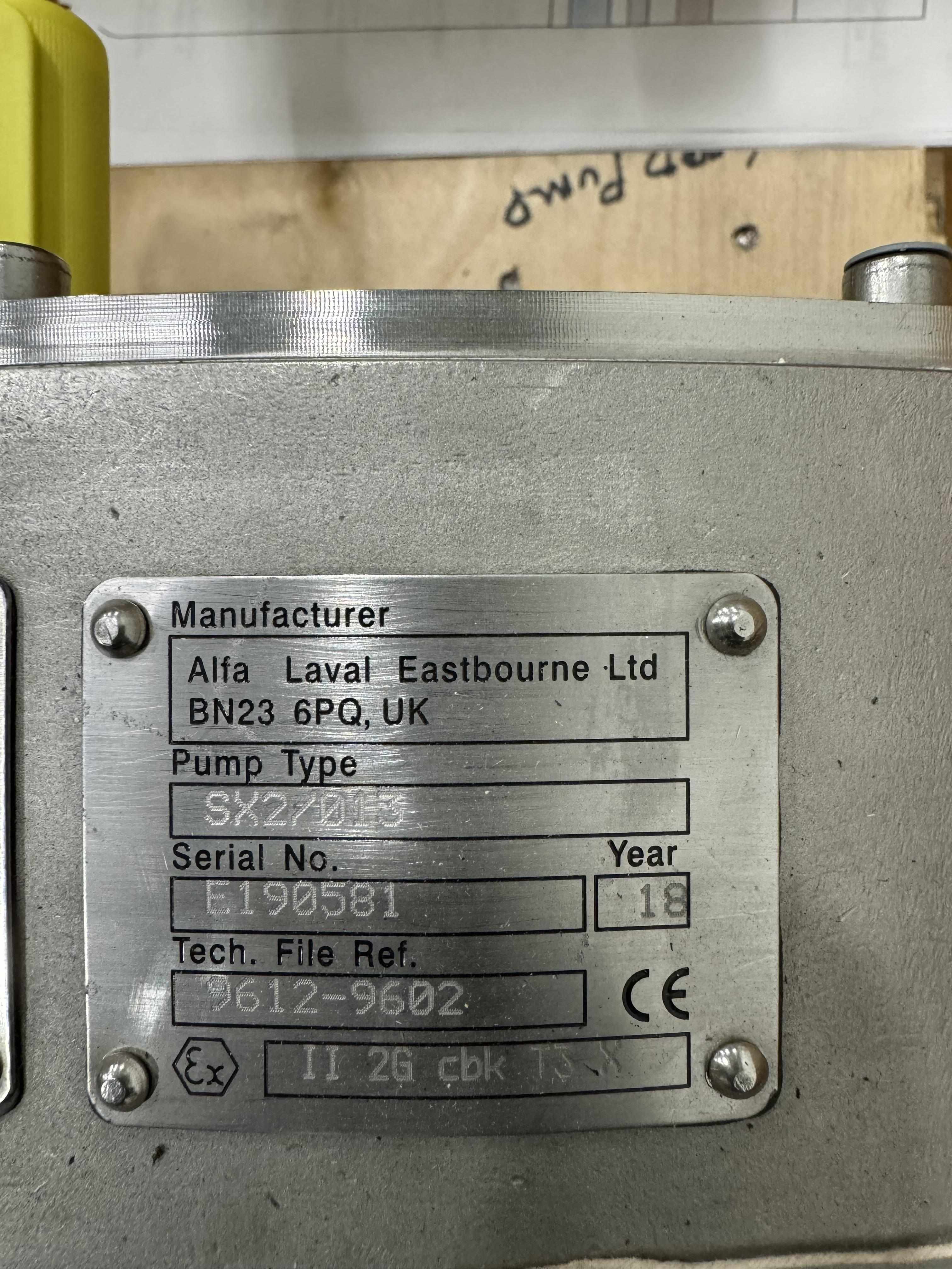 Alpha Laval sx2/013 Rotary Lobe Pump for Biotechnology & Pharmaceutical