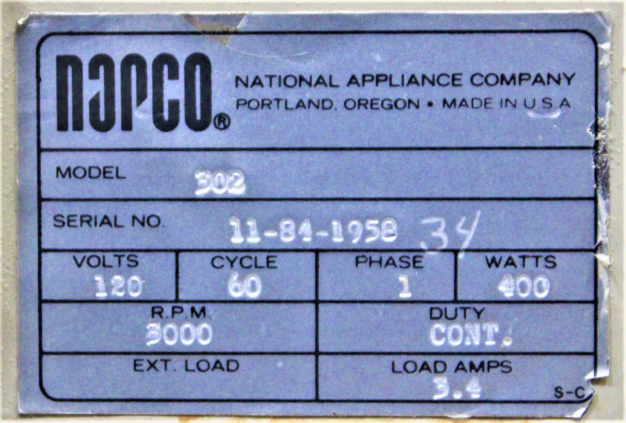 Napco 302 CO2 Incubator Safety System 0-20% Range Includes Power Cord