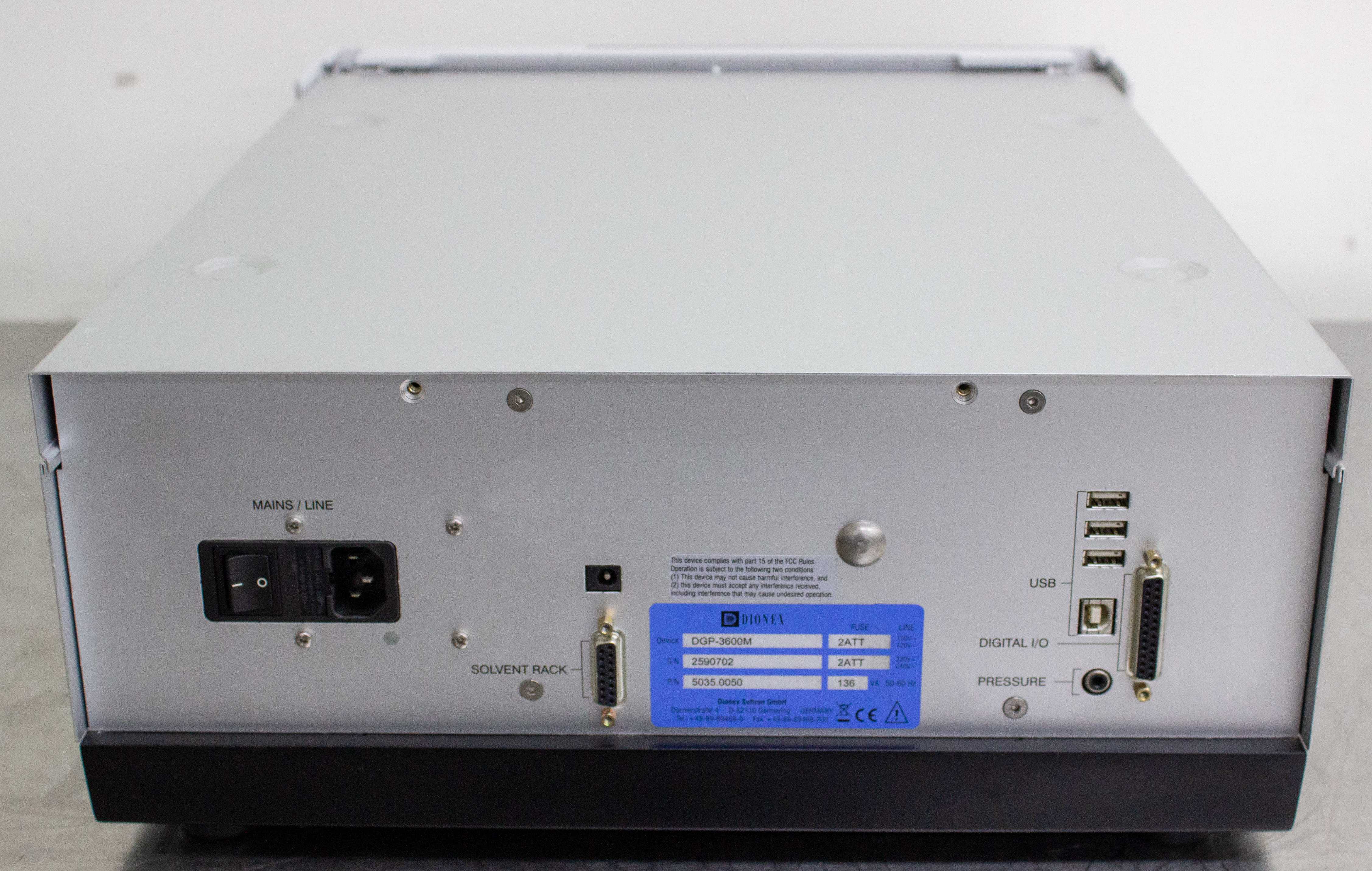 Dionex DGP-3600M Pump HPLC System Isokinetic Pre-compression VG Condition