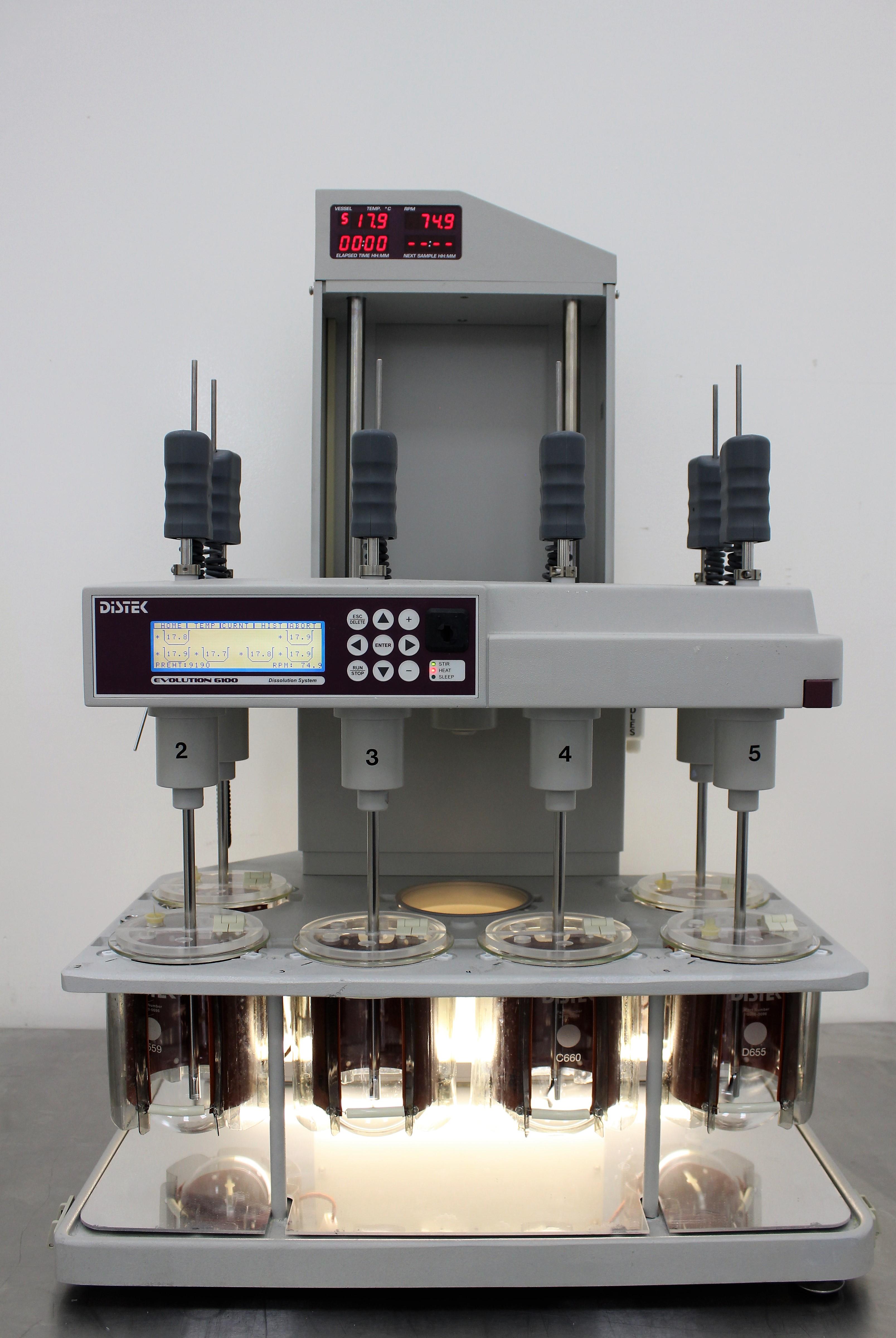 Distek Evolution 6100 Bathless Dissolution System 6Vessl 15min Heat Used