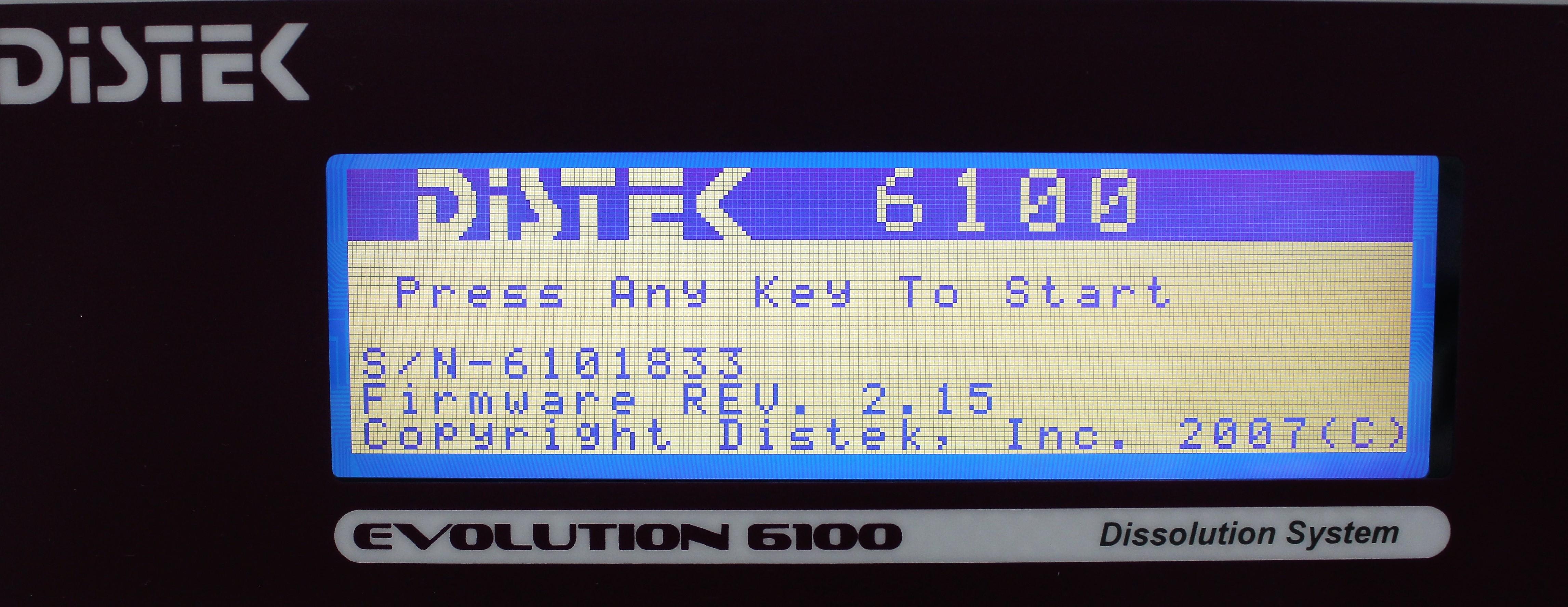 Distek Evolution 6100 Bathless Dissolution System 6Vessl 15min Heat Used