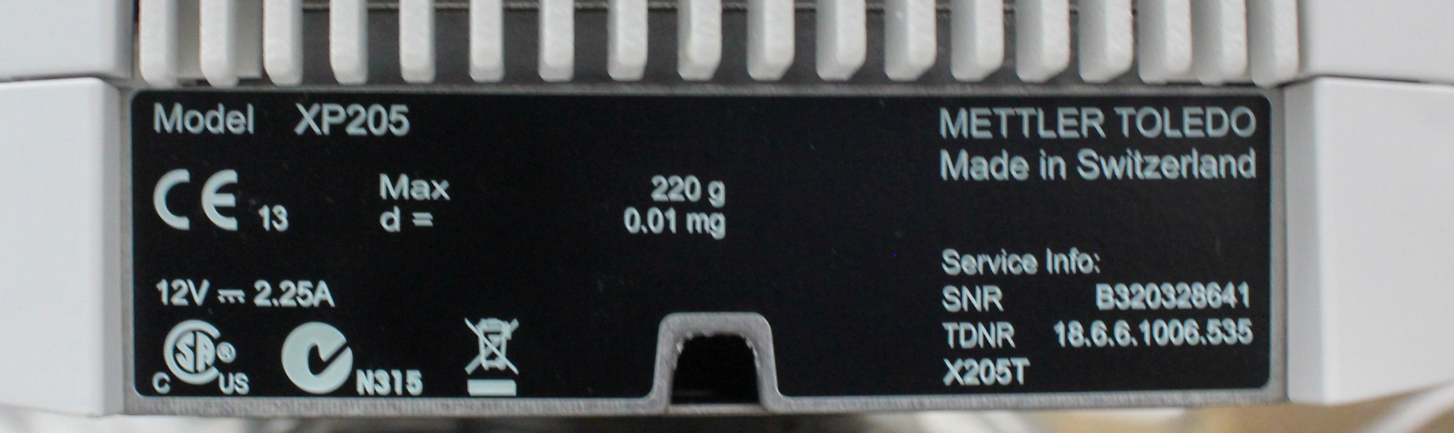 Mettler XP205 Analytical Balance Scale Bluetooth Touchscreen 220g Capacity