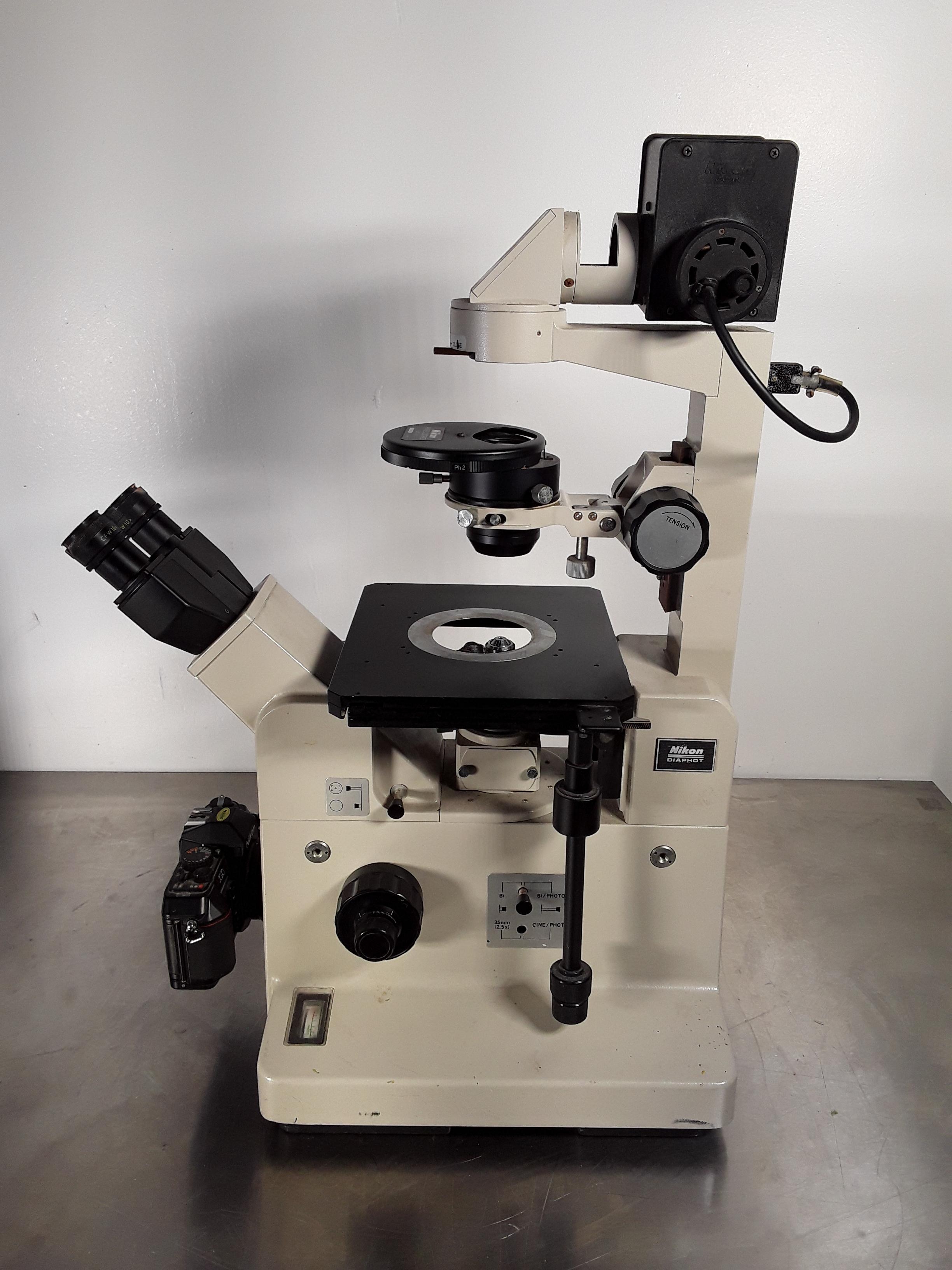 Nikon TMD Diaphot Inverted Microscope Routine & Research 2 Camera Ports