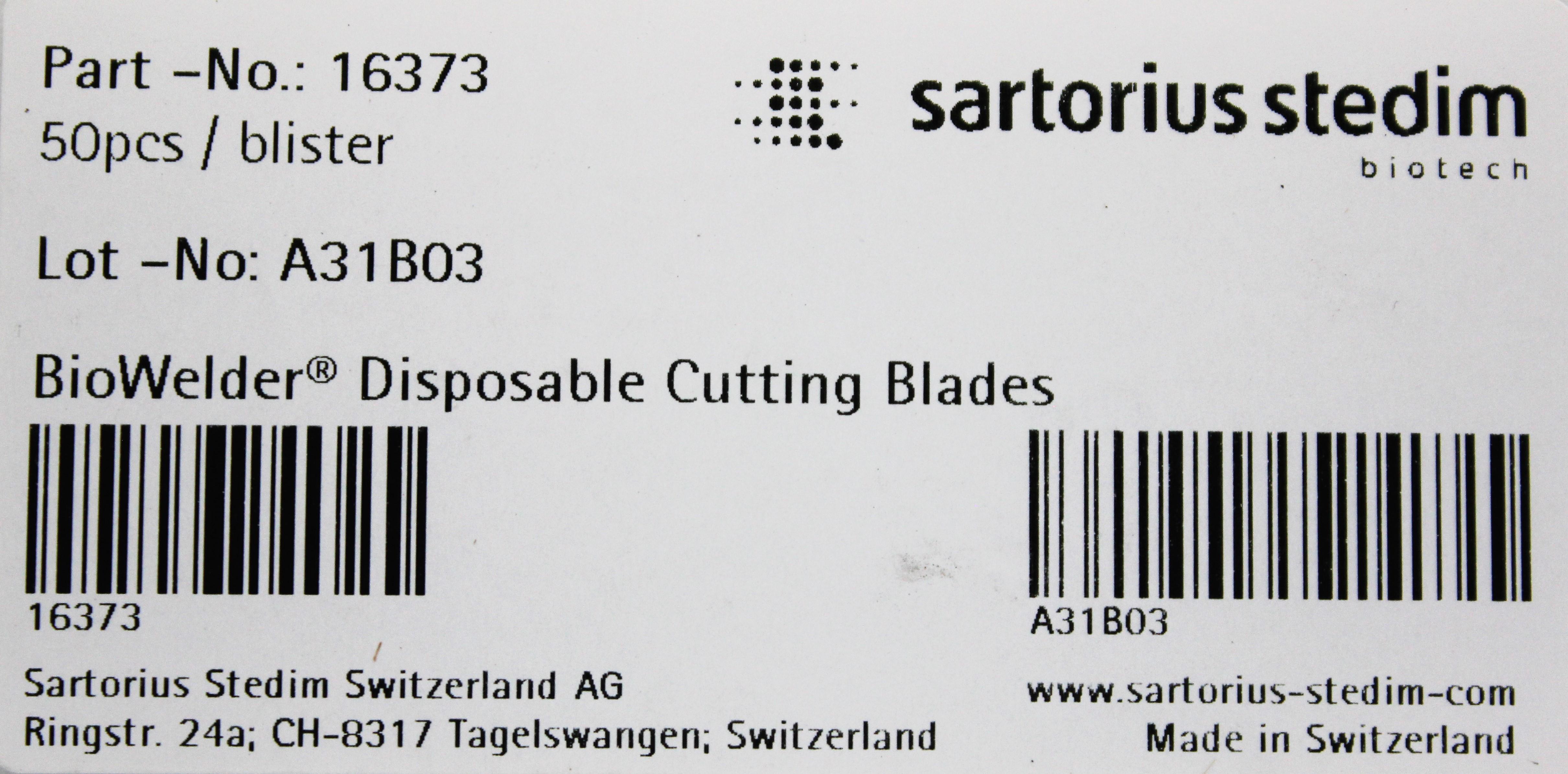 Sartorius BioWelder Stainless Blades 298 Cases Tubing Welding Pack 50pcs