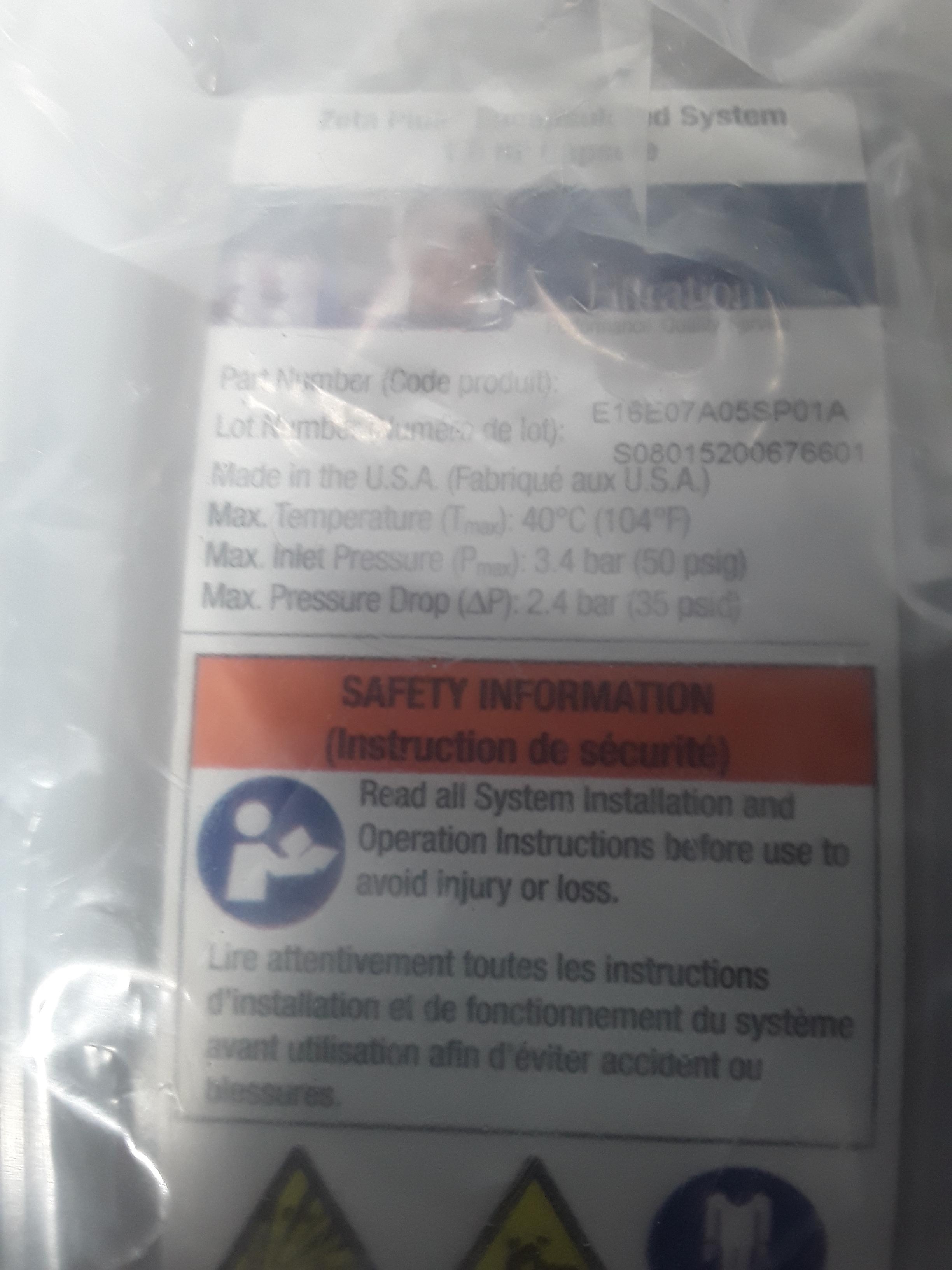 3M Zeta Plus E16E07A05SP01A Filtration System for Clarification and Impurity Removal