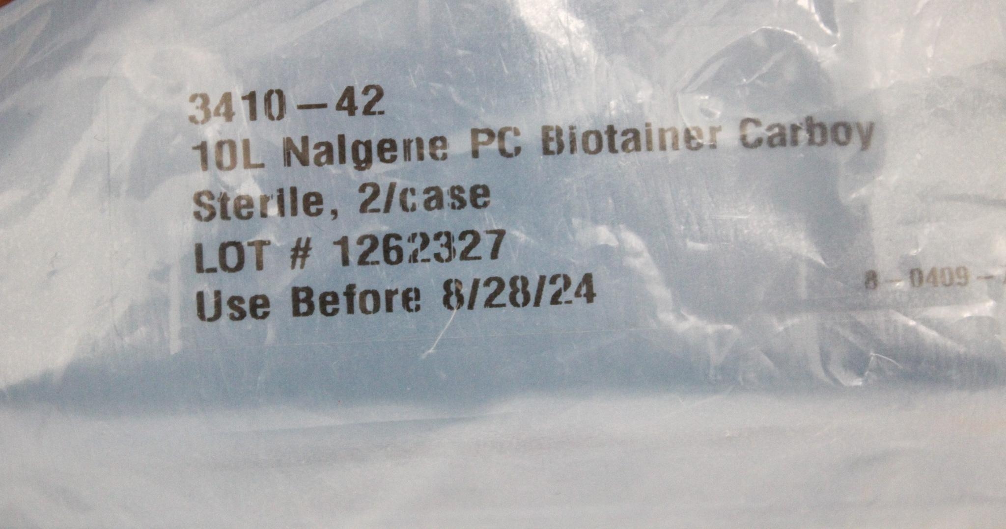 Nalgene 3410-42 Biotainer Carboy 10L Storage Leakproof 2-Pack -100C to 100C