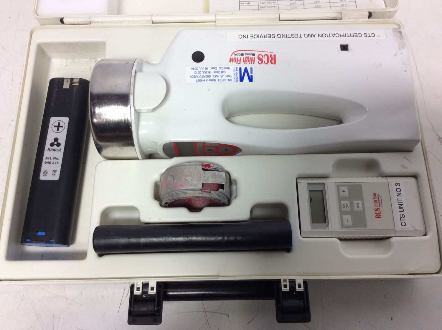 Biotest HYCON Air Sampler RCS High Flow - Salvage for Parts Only