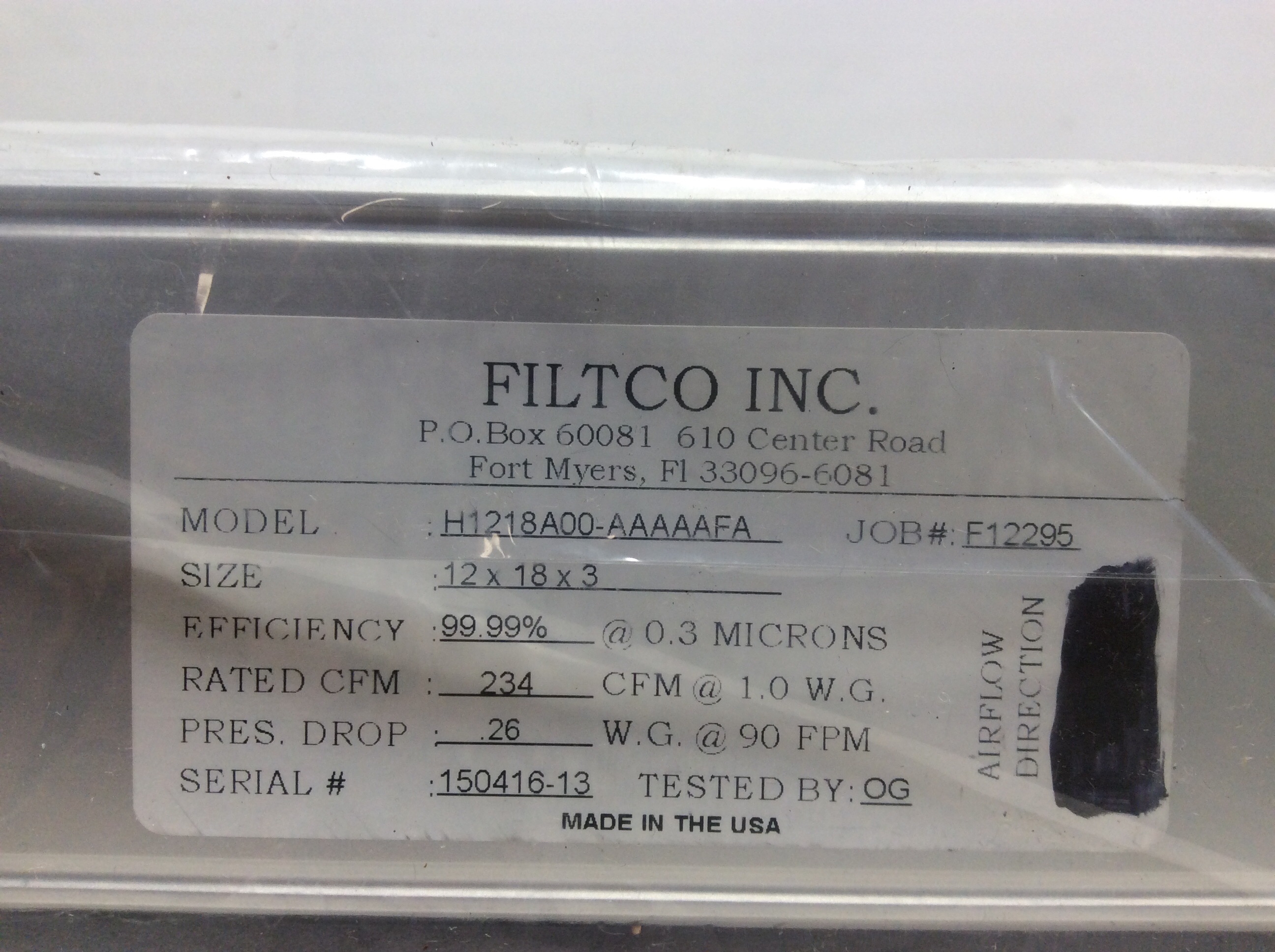 Filtco Hepa ACS-030-18 AirClean AC648 HEPA Replacement Filter