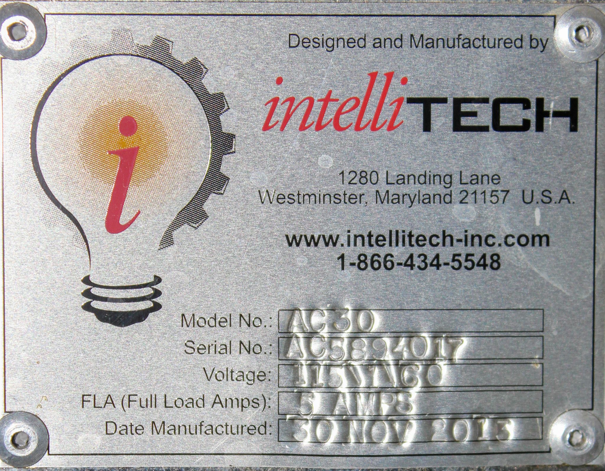 IntelliTech AC30 Rotary Conveyor Automate Alignment 115/120V 1-5A Motor