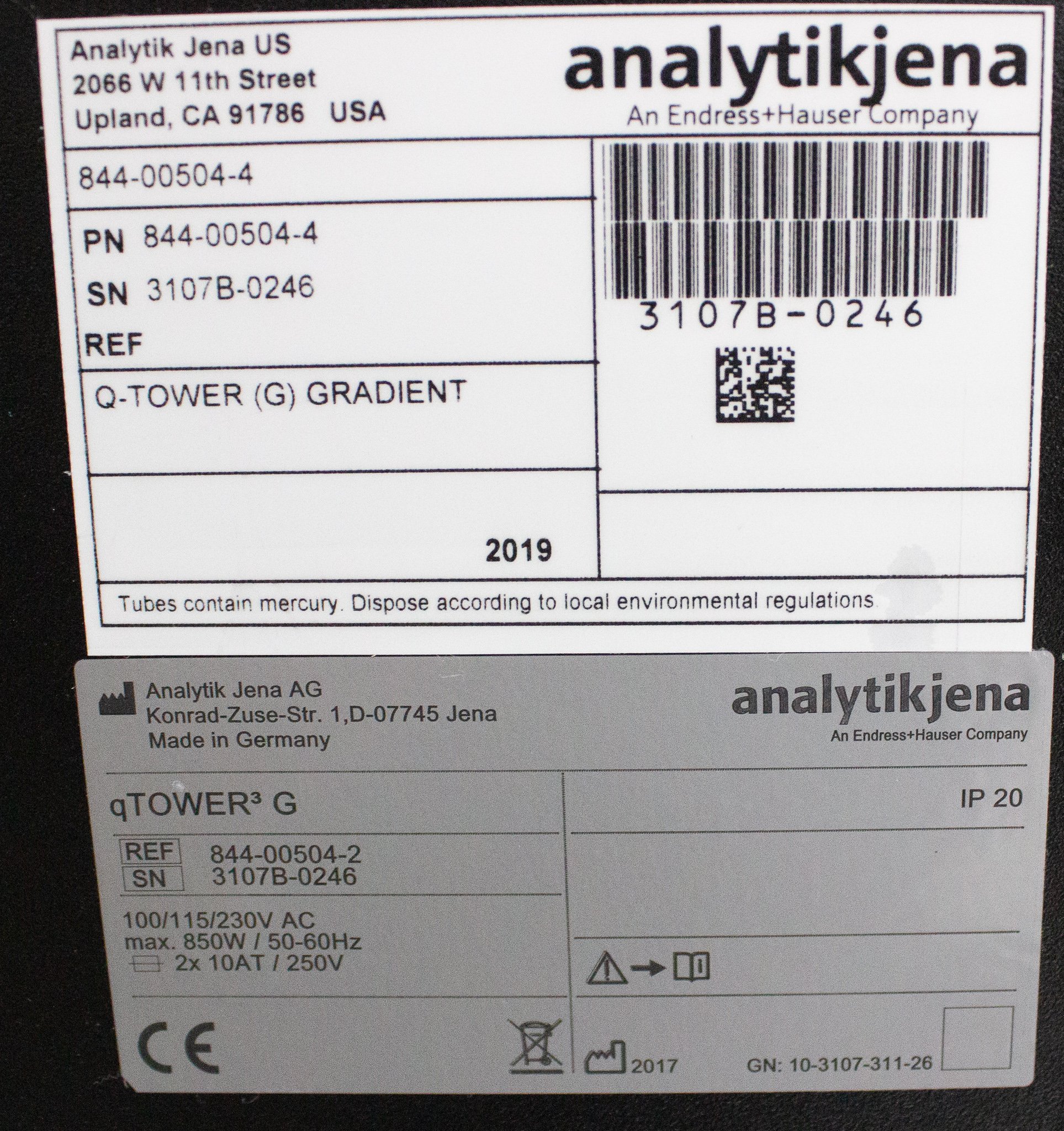 Analytik Jena qTOWER3G Real-Time PCR Thermal Cycler, 96-Well, 2017