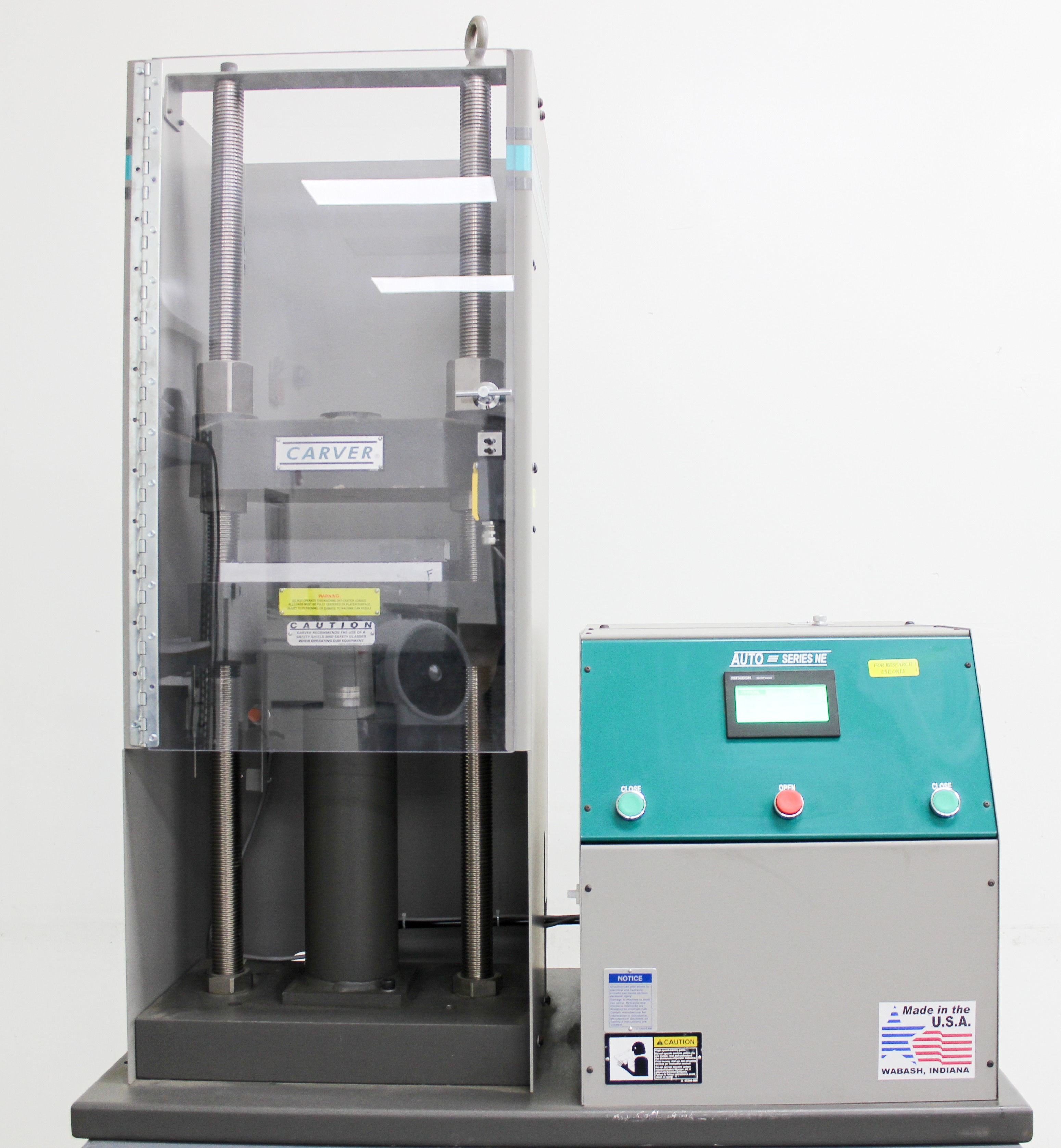 Carver 3890 Hydraulic Lab Press 15 Ton Auto Series Plus Used